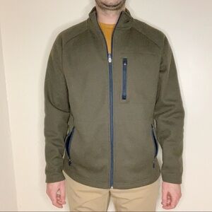 Tailor Vintage Men’s Waffle Full Zip Jacket Green Size Medium